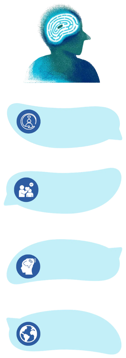 Ilustración de la estimulación magnética transcraneal sobre el cerebro